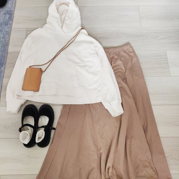 Uniqlo Cream Pullover Sweatshirt - Size S, 88% Cotton, Long Sleeve Hoodie - Picture 7 of 7